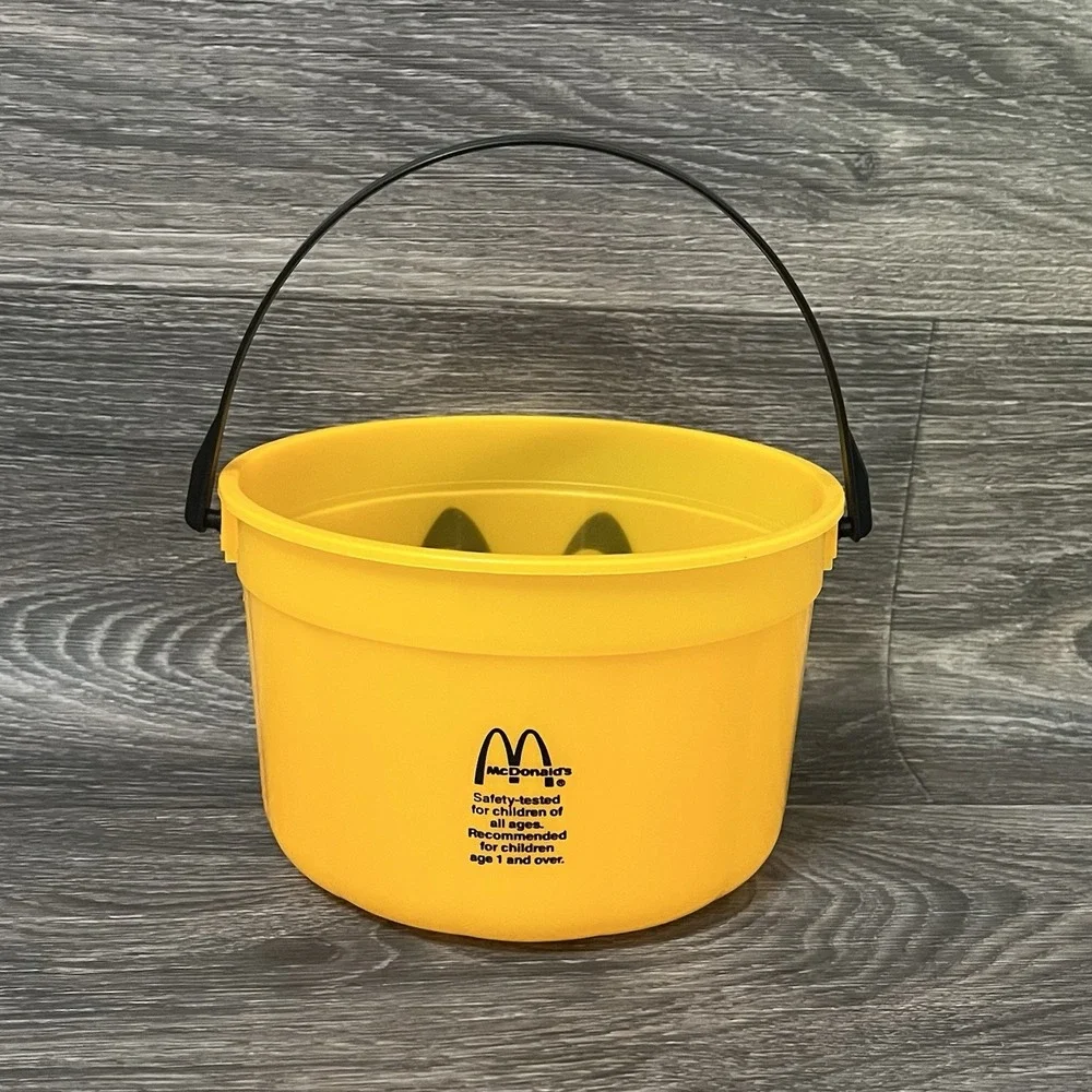 Vintage 1990 McDonald's Halloween Orange Boo Bucket Pumpkin Pail NO LID